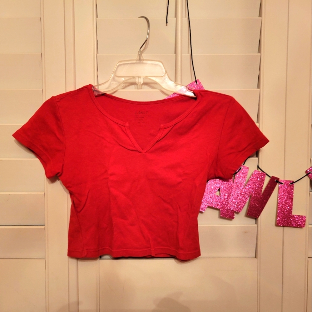 Red crop top